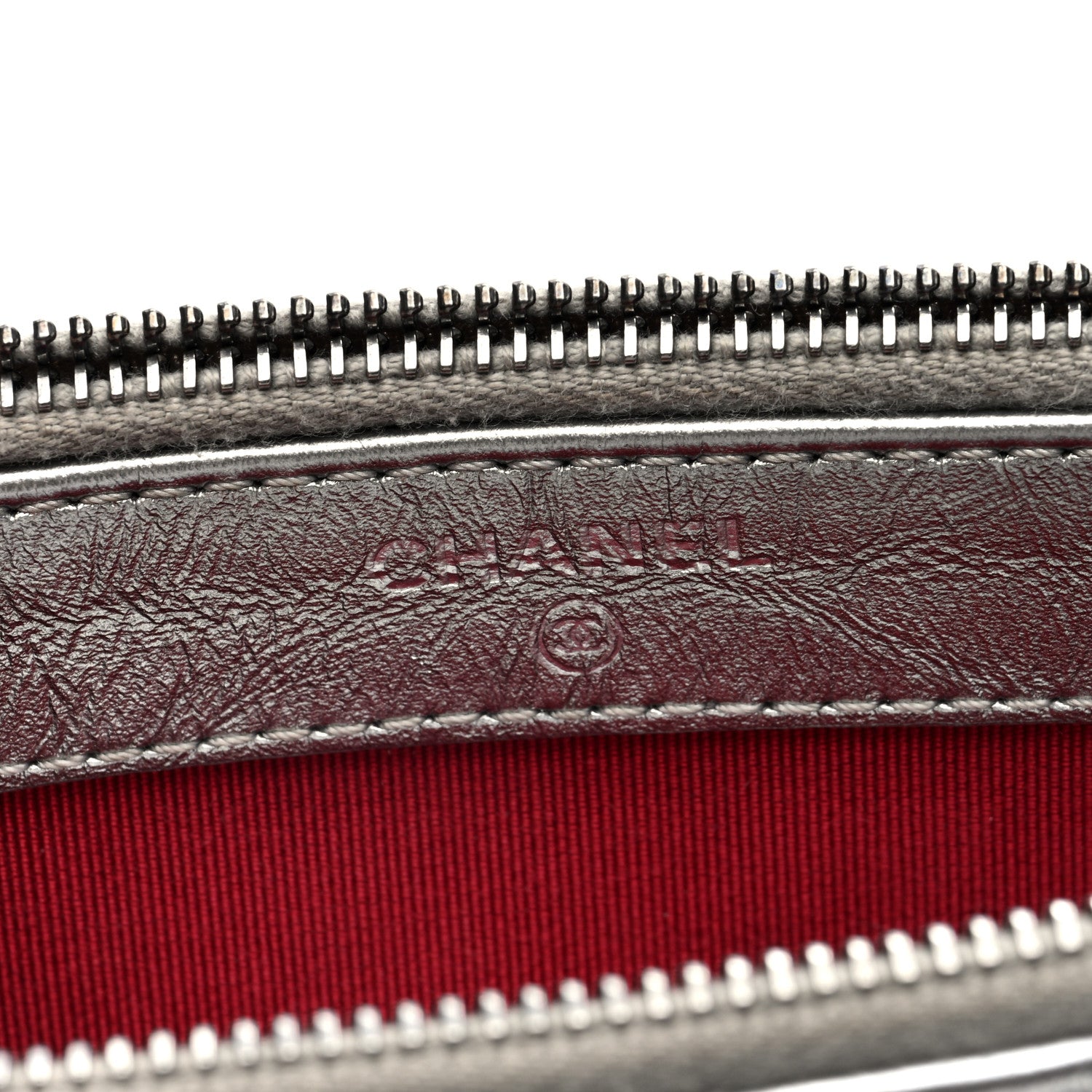 Chanel Metallic Lambskin Calfskin Quilted Small Gabrielle Clutch With Chain Silver 7 of 11