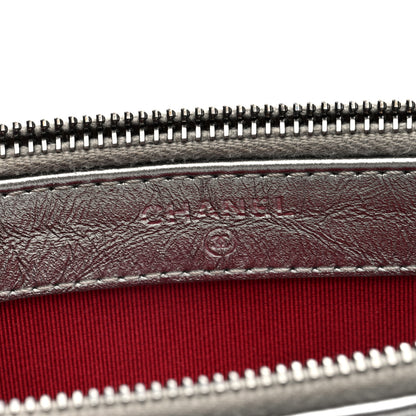 Chanel Metallic Lambskin Calfskin Quilted Small Gabrielle Clutch With Chain Silver 7 of 11