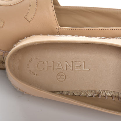 Chanel Lambskin Cap Toe CC Espadrilles 41 Beige Black 8 of 10