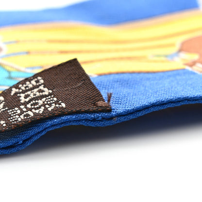 Hermes Silk Pani La Shar Pawnee Twilly Bleu Roy Jaune Marine 5 of 6