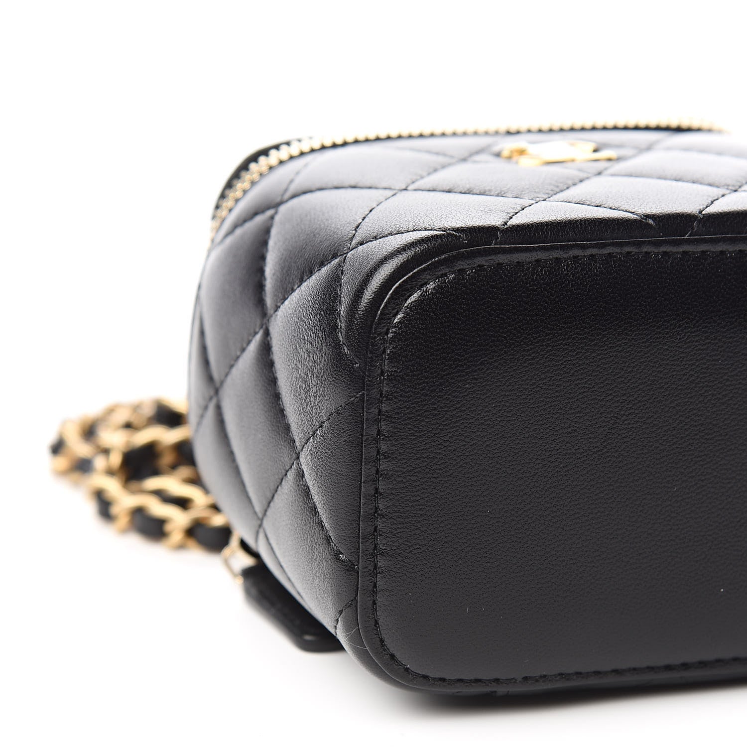 Chanel Lambskin Quilted Mini Vanity Case With Chain Black 8 of 11