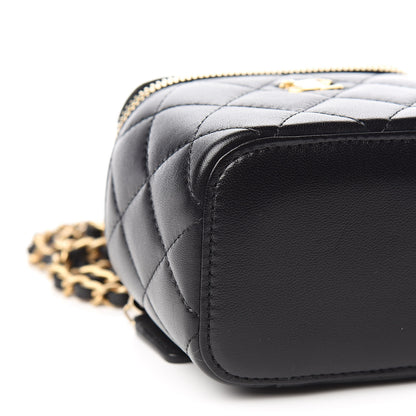 Chanel Lambskin Quilted Mini Vanity Case With Chain Black 8 of 11