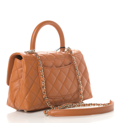 Chanel Caviar Quilted Mini Coco Handle Flap Brown 3 of 11