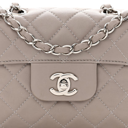 Chanel Lambskin Quilted Small Chanel 4 Flap Grey 8 of 10