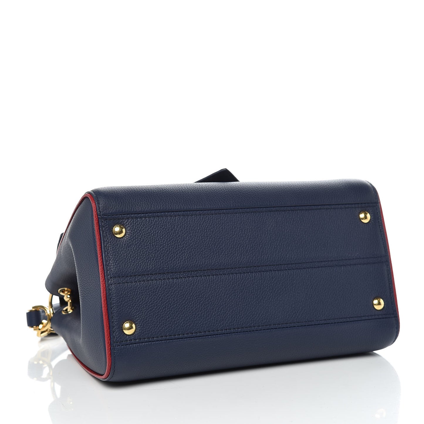 Grained Calfskin Monogram Double V Blue Marine