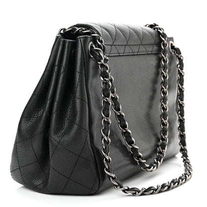 Chanel Caviar Quilted CC Accordion Shopping Bag Black 3 of 12