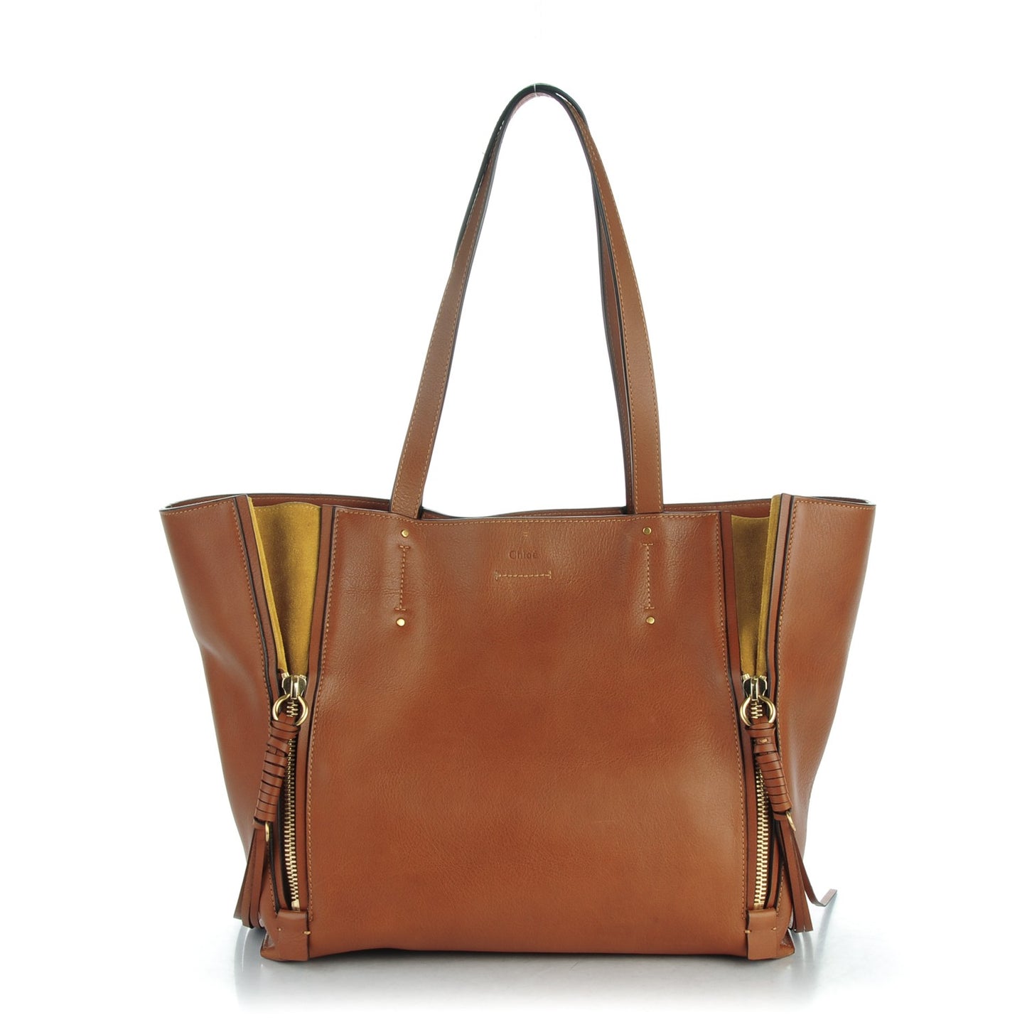 Smooth Calfskin Medium Milo Shopping Tote Tan