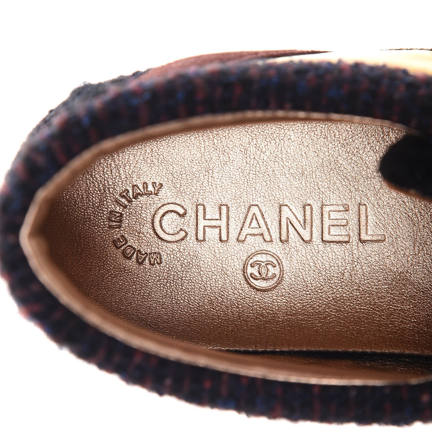 Tweed Patent Runway Sneakers Gold