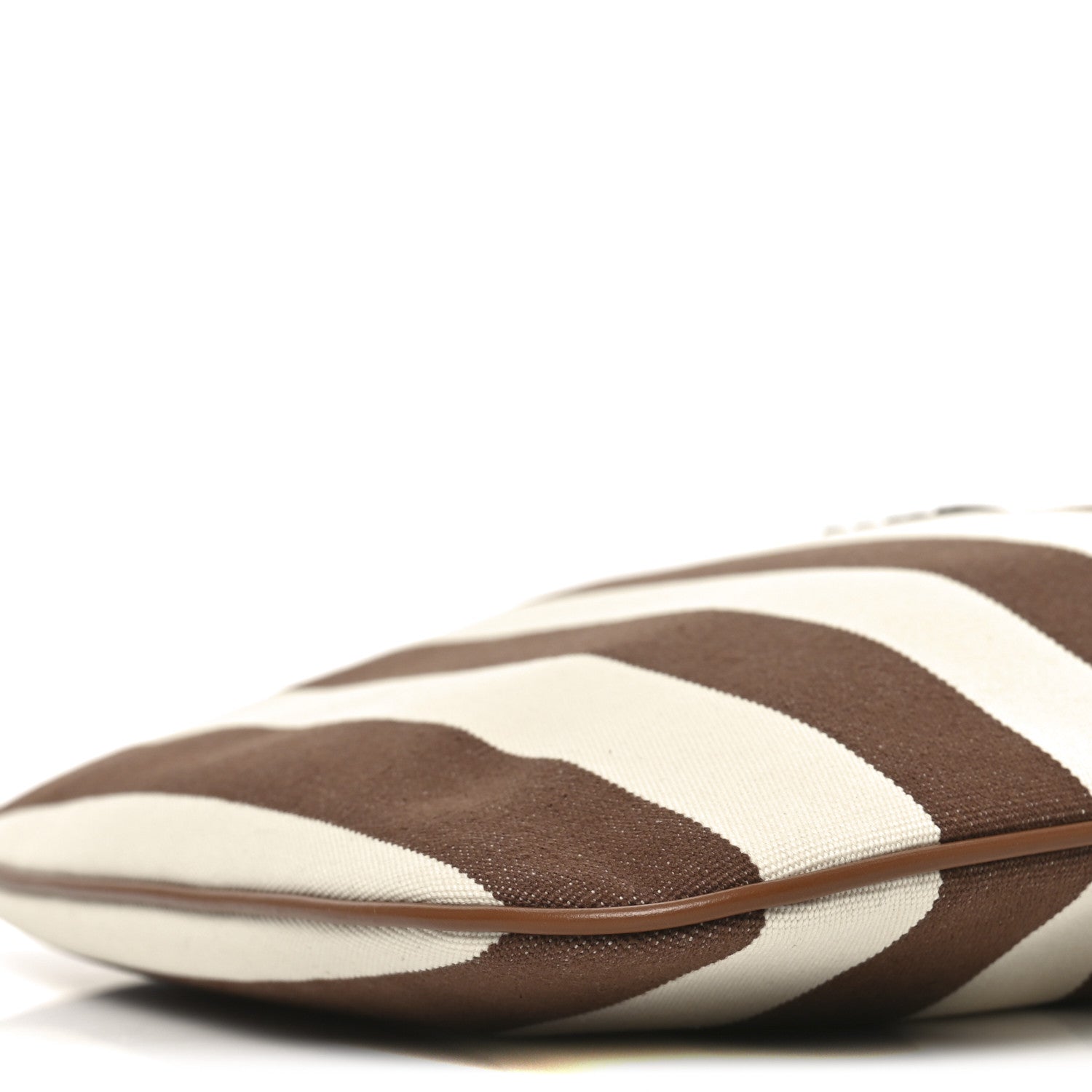 Miu Miu Canvas Calfskin Striped Ivy  Cacao Naturale 9 of 9