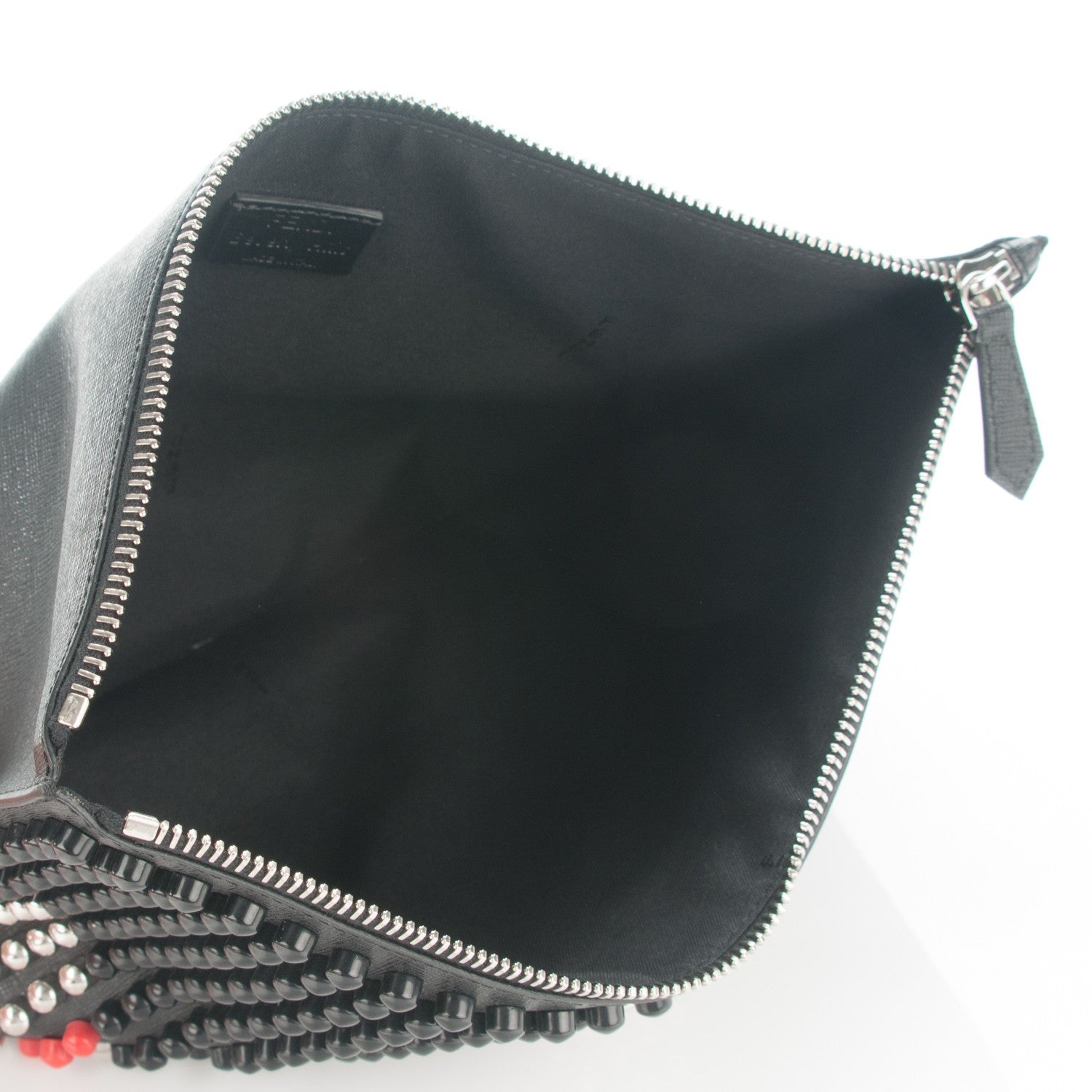 Fendi Vitello Elite Lightning Monster Eyes Studded Pouch Black 5 of 8