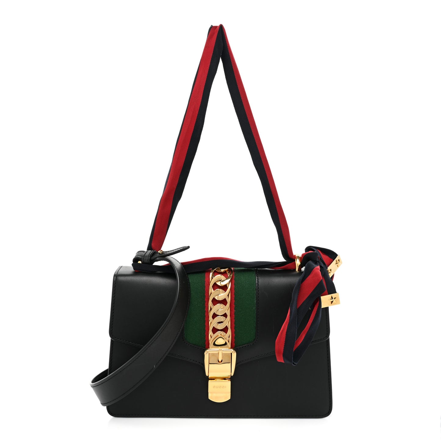 Calfskin Small Sylvie Shoulder Bag Black