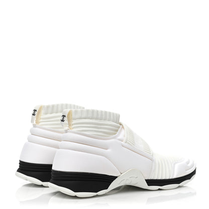 Chanel Stretch Fabric CC Sneakers 37 White 5 of 12