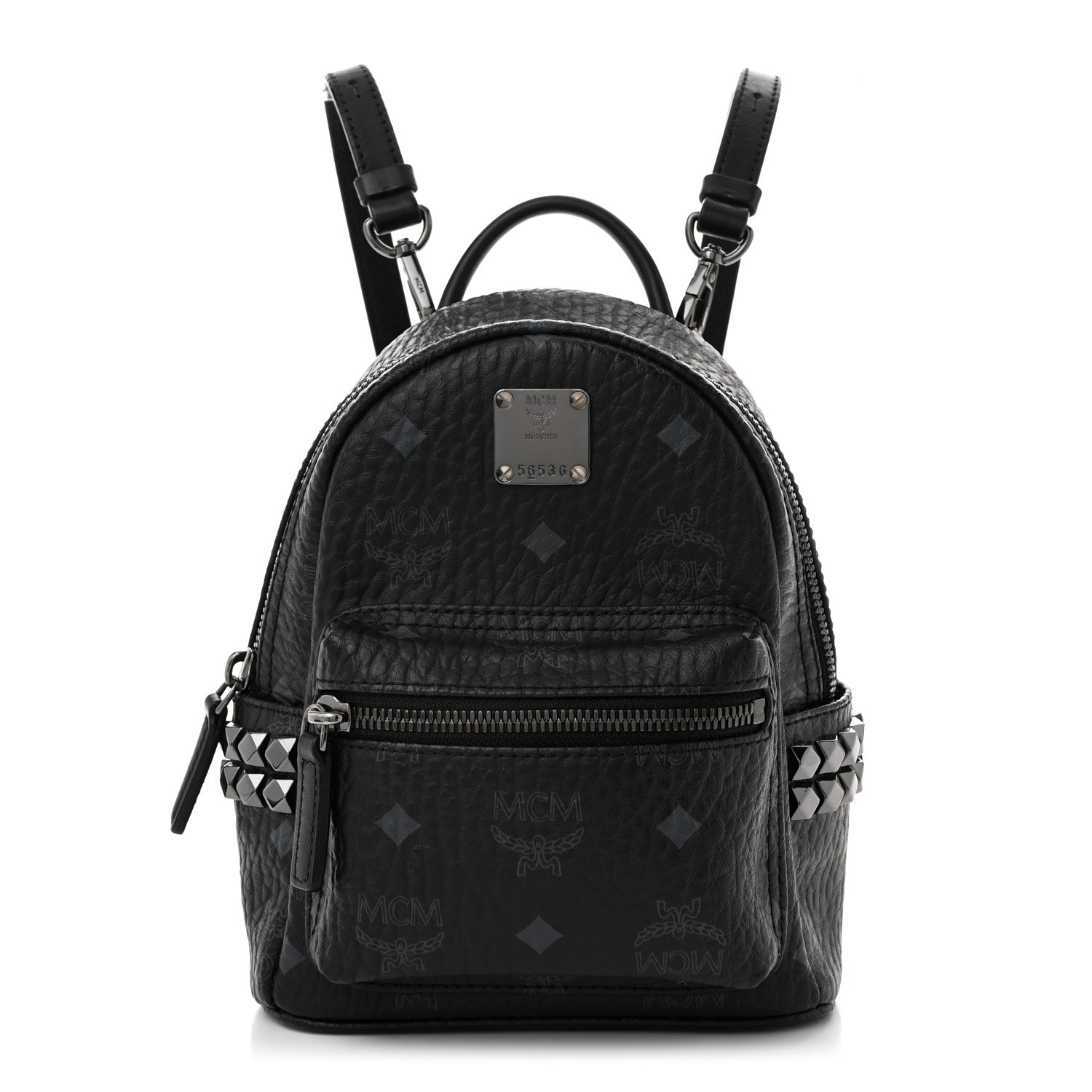 MCM Visetos Side Stud X-Mini Stark Bebe Boo Backpack Black 1 of 9