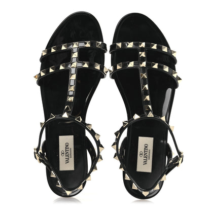 Valentino Garavani PVC Jelly Rockstud Caged Sandals 39 Black 2 of 10