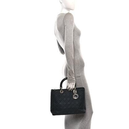 Christian Dior Nylon Cannage Large Lady Dior Black 2 of 11