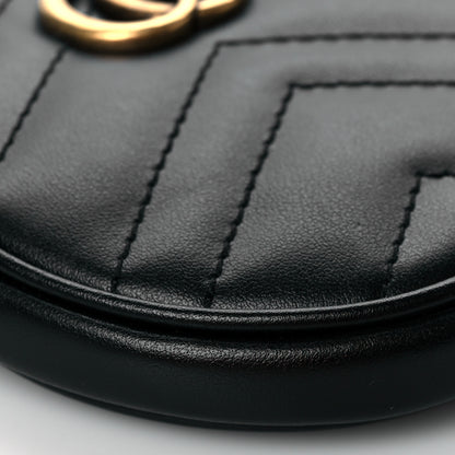 Gucci Calfskin Matelasse GG Marmont Round Mini Bag Black 9 of 11