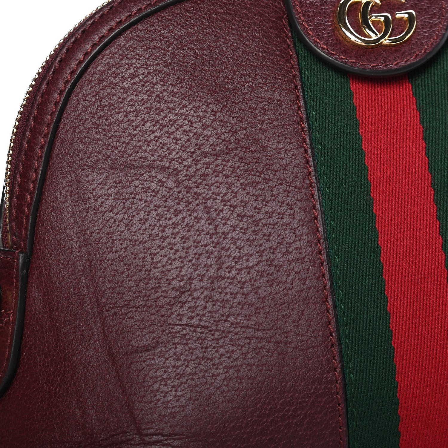 Gucci Textured Calfskin Web Small Ophidia Dome Shoulder Bag Vintage Bordeaux 6 of 7