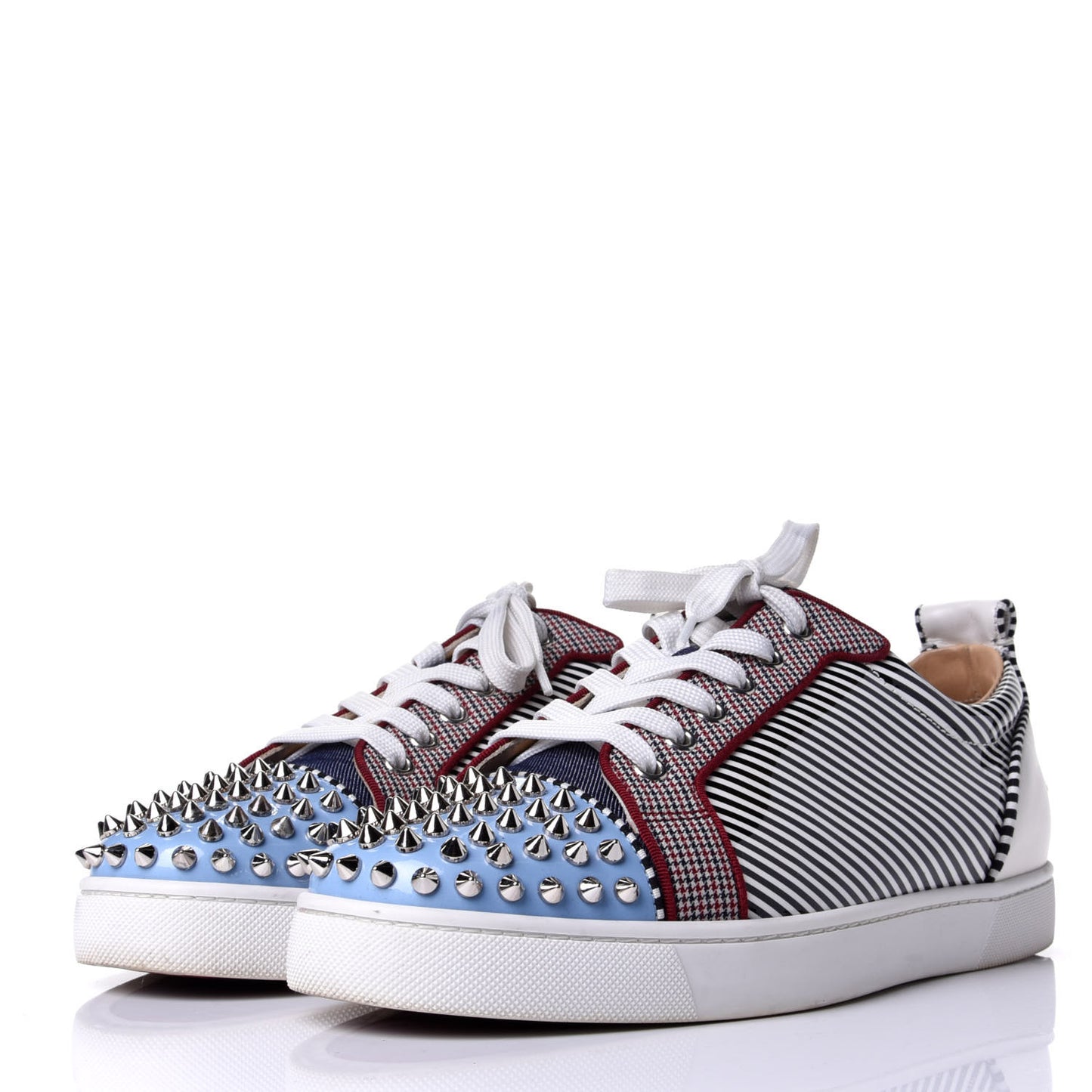 Denim Nappa Mens Louis Junior Spikes Orlato Flat Sneakers 42 Multicolor