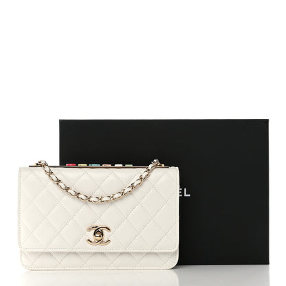 Chanel Lambskin Quilted Trendy CC Wallet On Chain WOC White 12 of 12