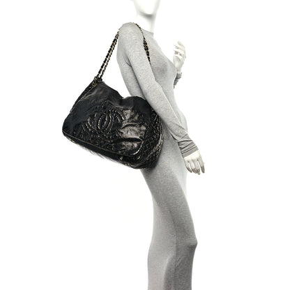 Chanel Vinyl XL Rock and Chain Flap Black 2 of 11