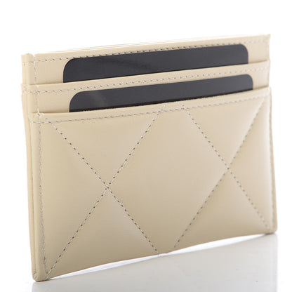 Chanel Goatskin Quilted 19 Card Holder Beige 3 of 9
