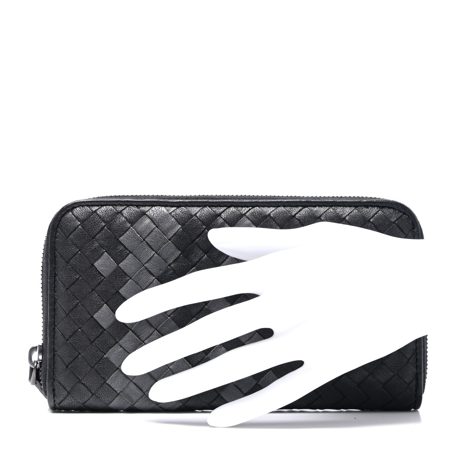 Bottega Veneta Nappa Intrecciato Zip Around Wallet Medium Grey 2 of 8