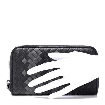 Bottega Veneta Nappa Intrecciato Zip Around Wallet Medium Grey 2 of 8