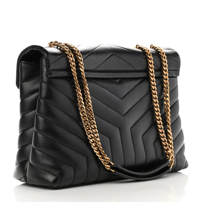 Saint Laurent Calfskin Y Quilted Monogram Medium Loulou Chain Satchel Black 3 of 15