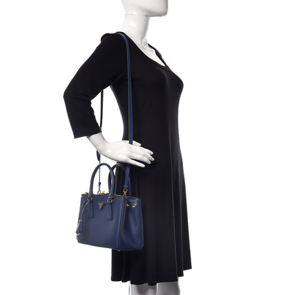 Prada Saffiano Lux Small Galleria Double Zip Tote Bluette 2 of 14
