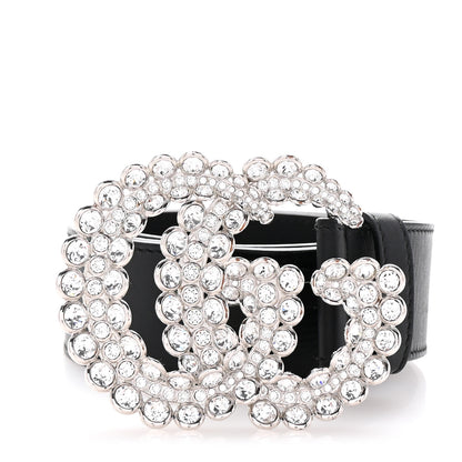Gucci Calfskin Crystal Double G 40mm Belt 80 32 Black 1 of 6