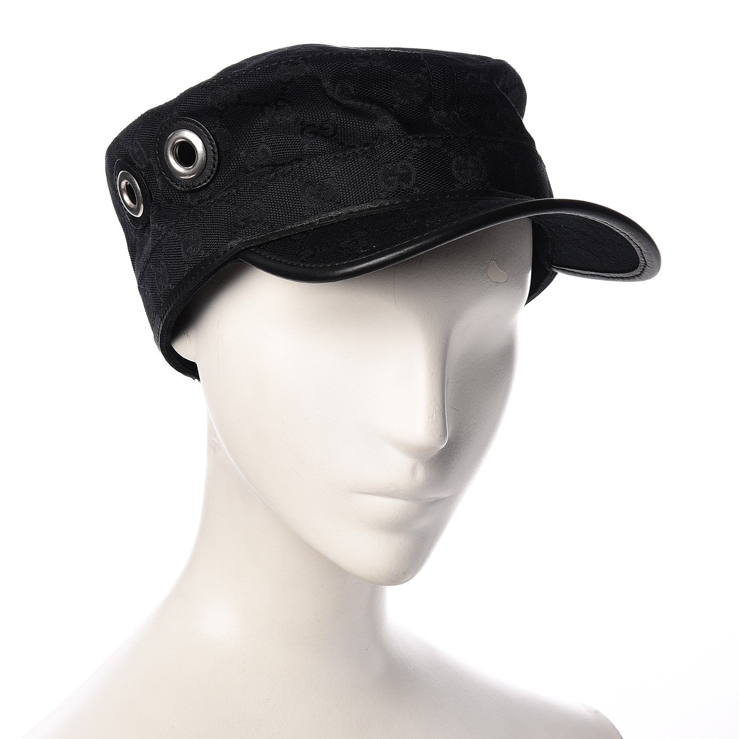 Gucci Monogram Canvas Military Hat L Black 2 of 6