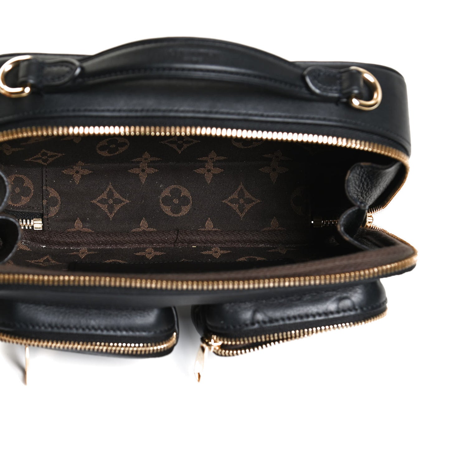 Calfskin Monogram Embossed Utility Crossbody Black