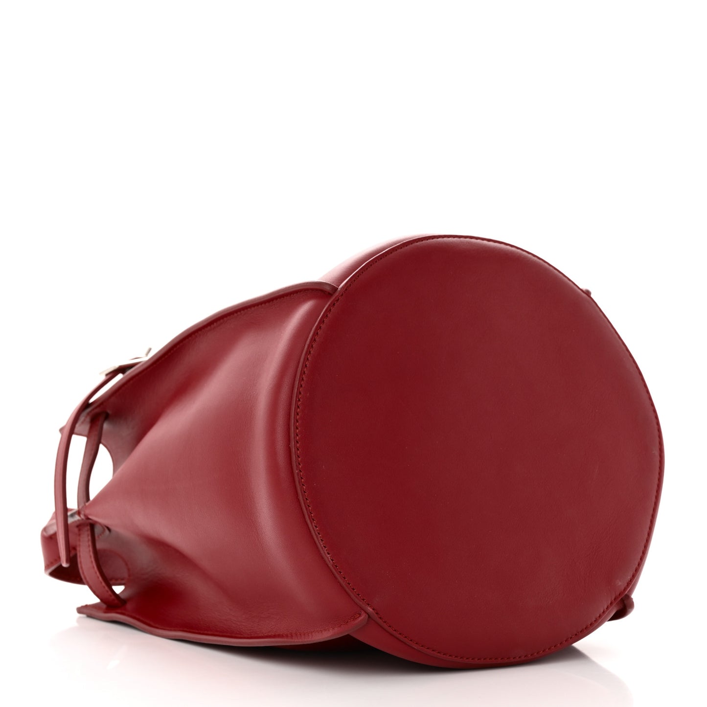Supple Grained Calfskin Big Bag Bucket Red