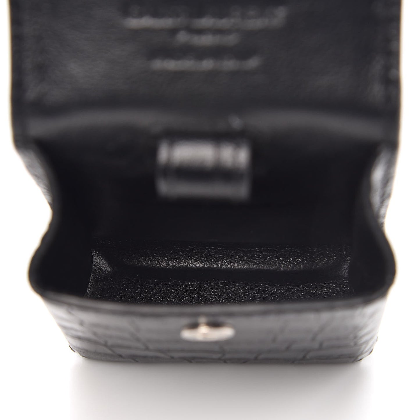 Calfskin Crocodile Embossed Cigarette Case Black