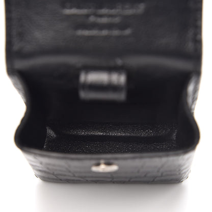 Saint Laurent Calfskin Crocodile Embossed Cigarette Case Black 5 of 6