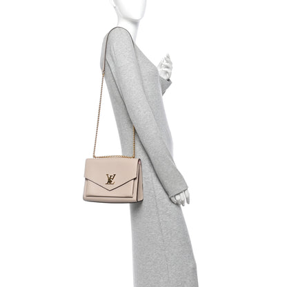 Louis Vuitton Soft Calfskin Mylockme Chain Bag BB Greige 2 of 11