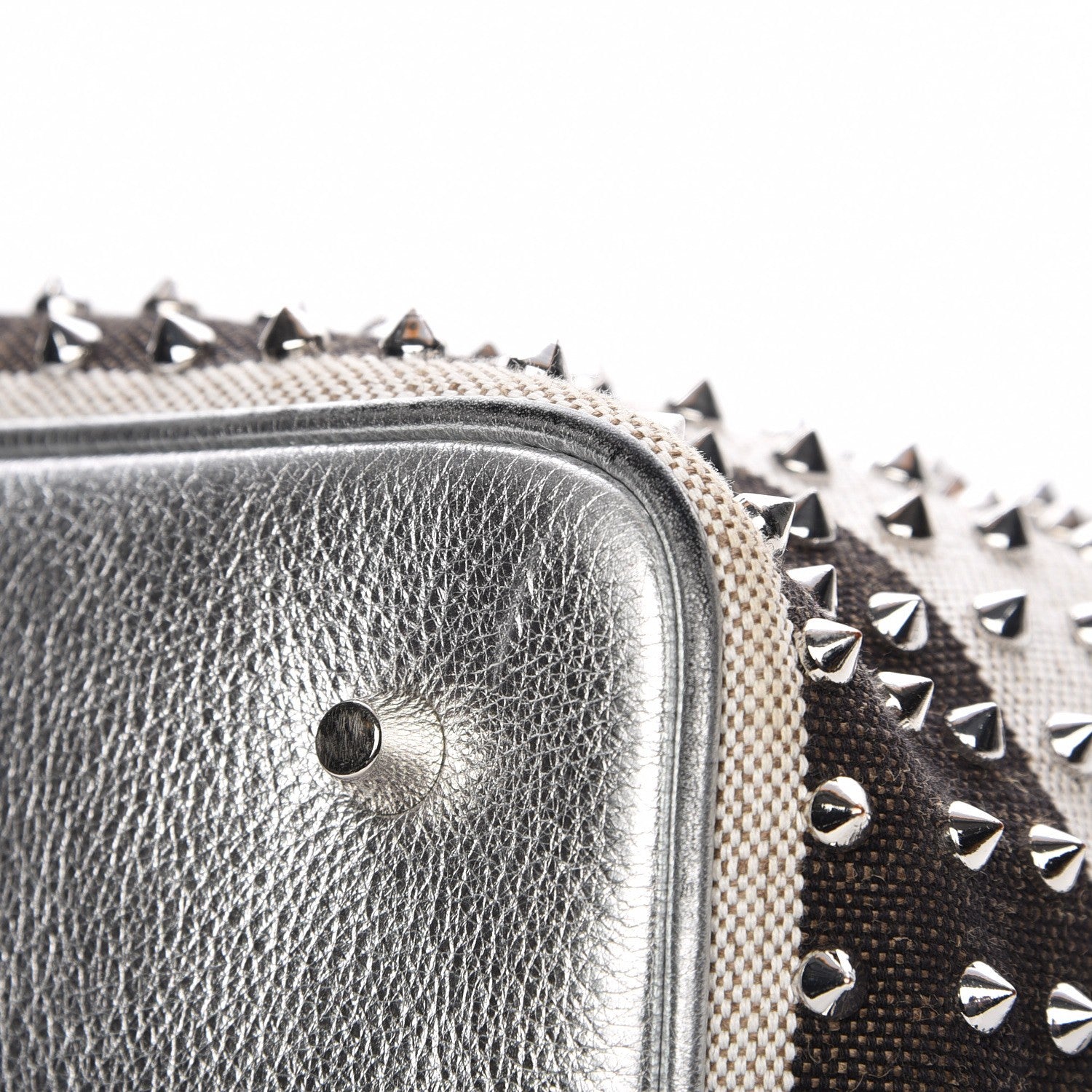 Burberry Canvas Mega Check Studded Medium Susanna Hobo Silver 10 of 12