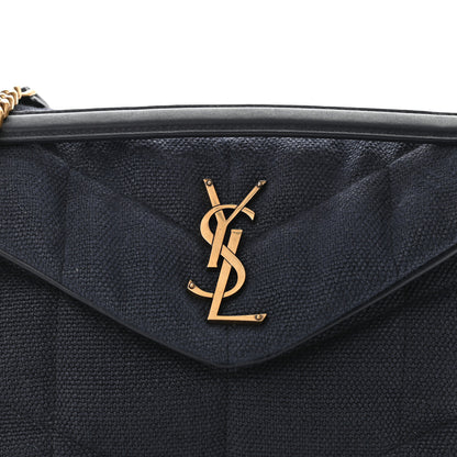 Saint Laurent Canvas Quilted Small Loulou Puffer Monogram Chain Satchel Marine 12 of 16