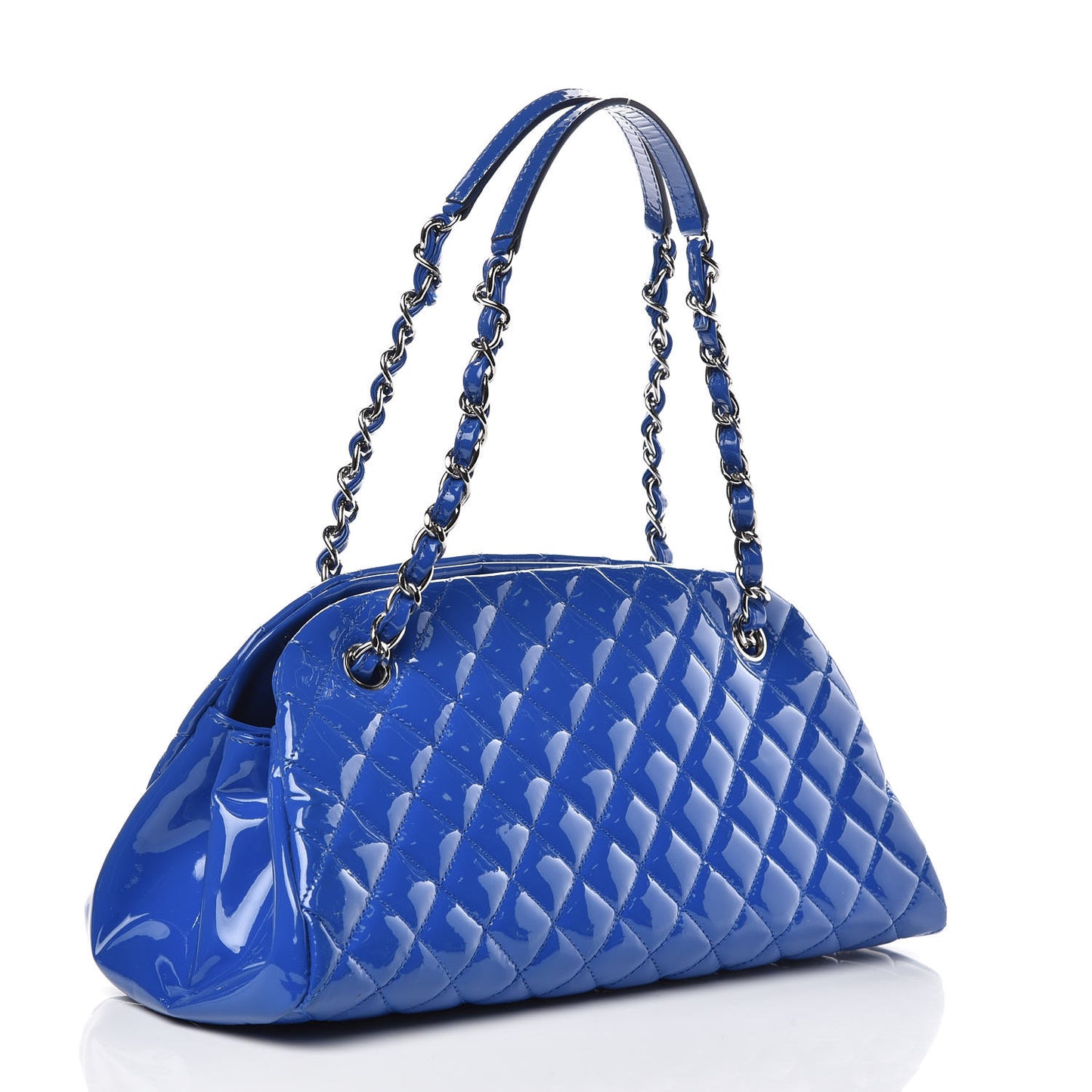 Patent Quilted Medium Just Mademoiselle Blue Fonce
