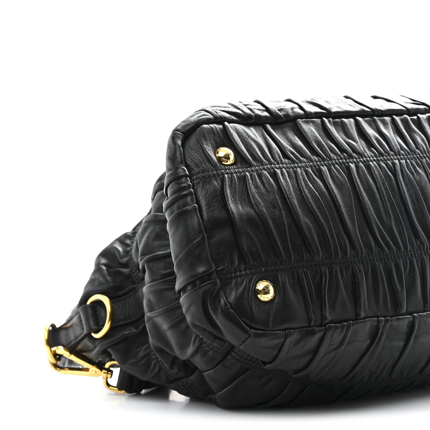 Prada Nappa Gaufre Top Handle Satchel Black 10 of 11