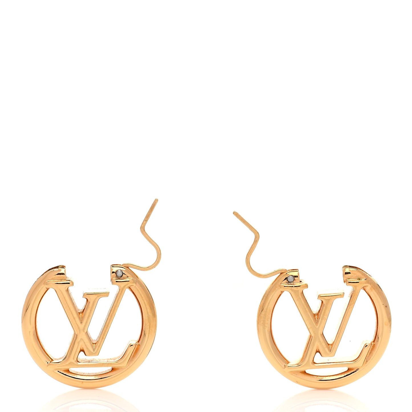 Metal Small Louise Hoop Earrings Gold