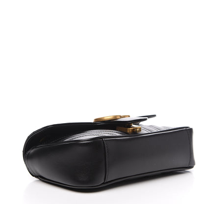 Gucci Calfskin Matelasse Mini GG Marmont Shoulder Bag Black 3 of 9