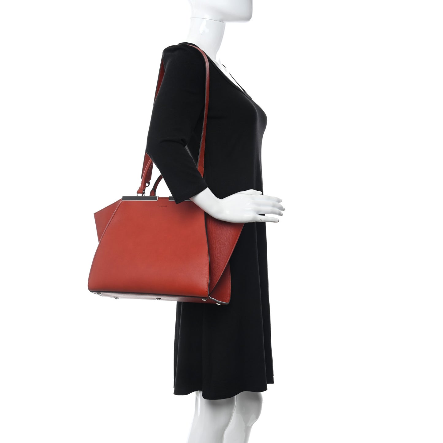Vitello Dolce Marmol Shiny Nappa Petite 3Jours Tote Terra di Siena