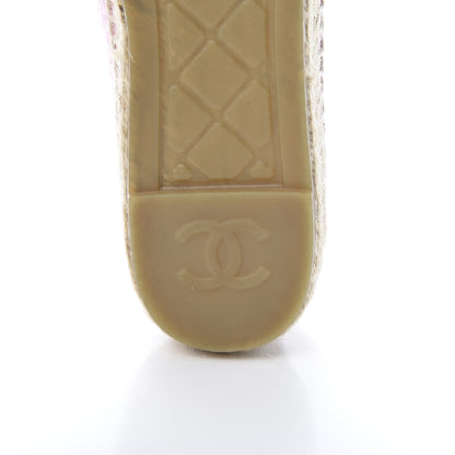 Chanel Tweed Patent CC Espadrilles 38 Pink Black 8 of 10