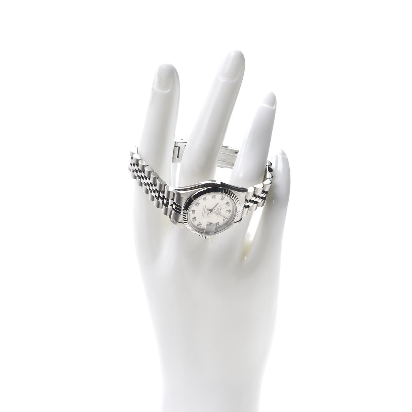 Stainless Steel 18K White Gold Diamond 26mm Oyster Perpetual Datejust Watch Silver 69174