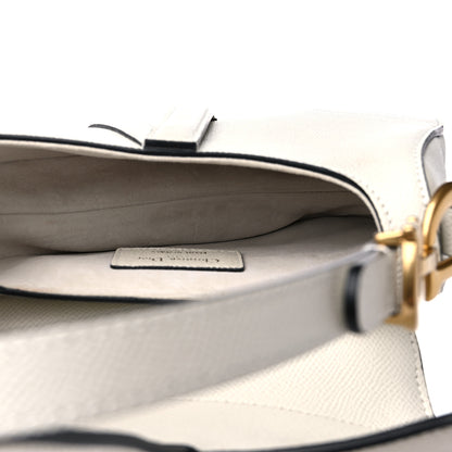 Christian Dior Grained Calfskin Mini Saddle Bag With Strap White 5 of 11