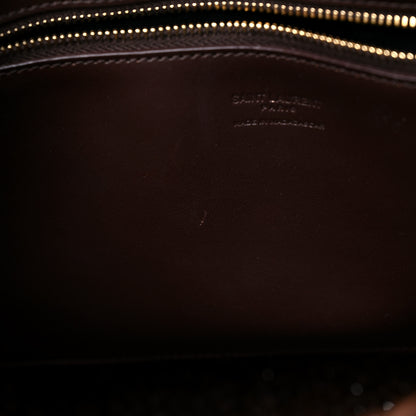 Saint Laurent Raffia Calfskin Small Panier Tote Dark Chocolate 11 of 13