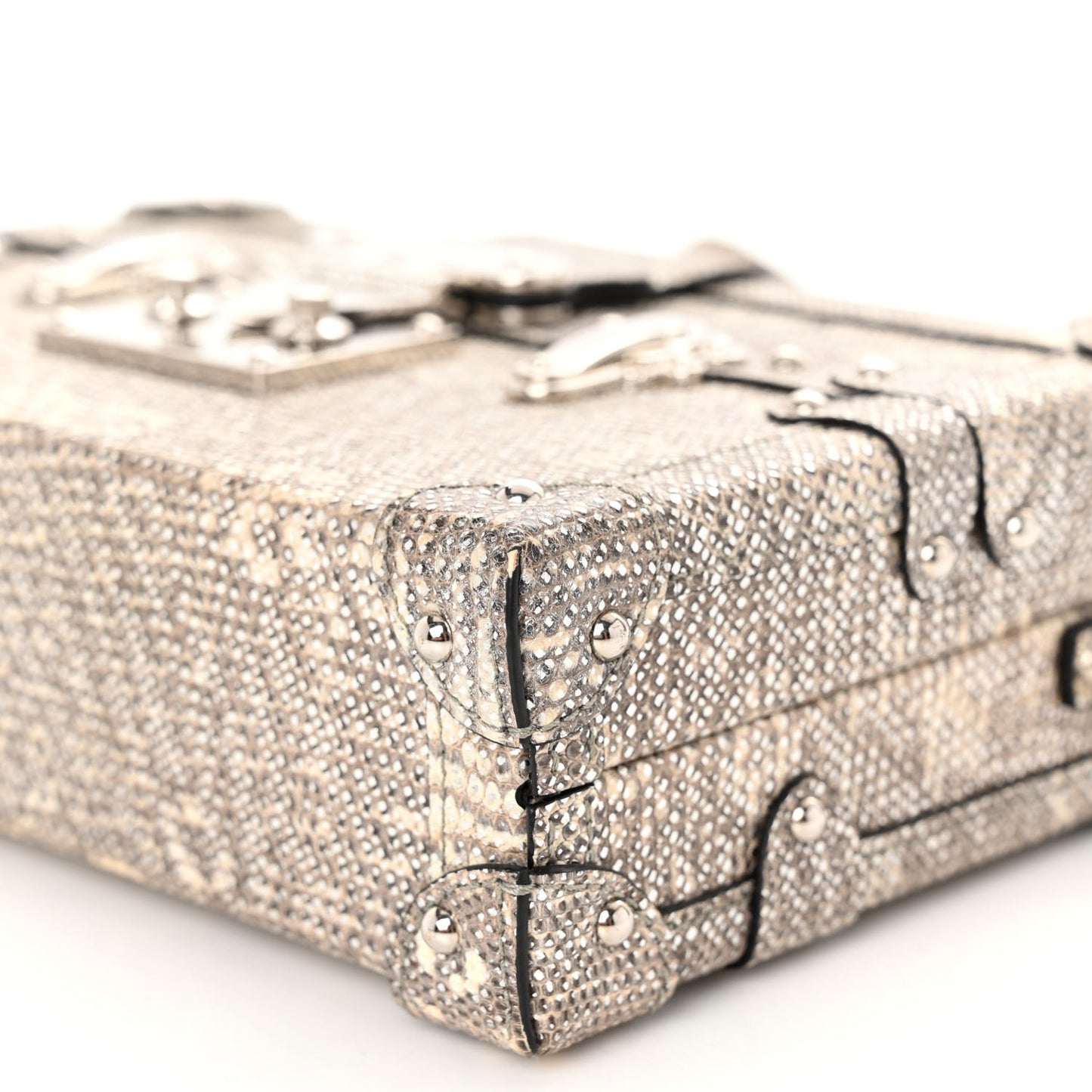 Lizard Petite Malle Silver