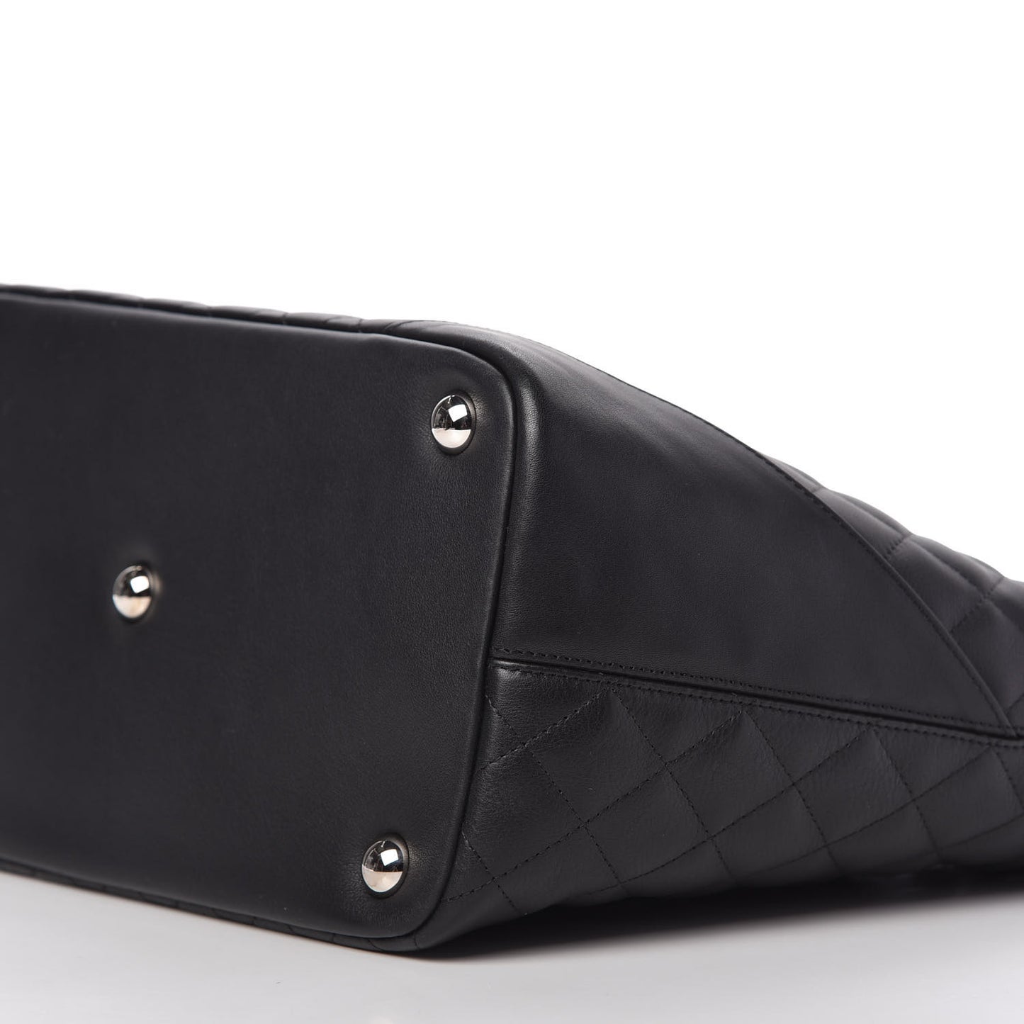 Calfskin Quilted Large Cambon Tote Black