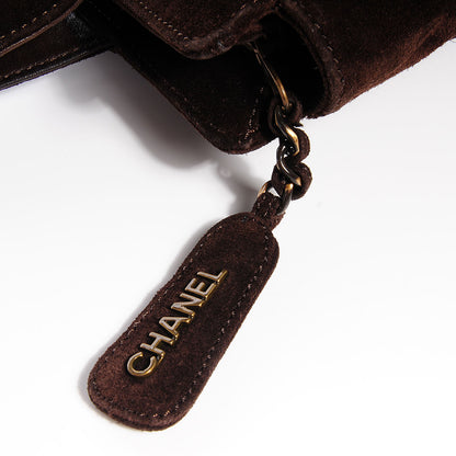 Chanel Suede Shoulder Bag Dark Brown 8 of 8